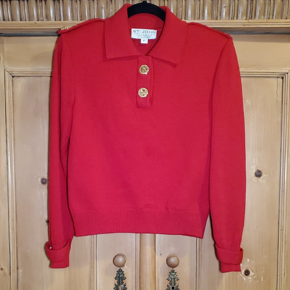 St. John Collection Santana Toggle Closure Sweater